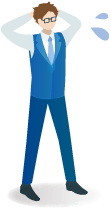 慌てる男性のイメージ